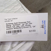 Quilt Dressage Pad, piping, "Schleese" *gc, dirt, mnr stains, hair, pills, rubs, thrads, puckers
