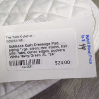 Quilt Dressage Pad, piping *vgc, clean, mnr stains, hair, pills, rubs, curled edges, puckers
