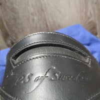 Rsd/Padded Monocrown Dressage Bridle, Crank, Throat, Padded Reins, Finger Stoppers, Bag *vgc, clean, mnr dirt/residue, rubs, threads & creases
