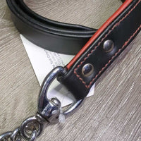 {added Leather Halter, adj, snap & Leather Chain Lead Shank *vgc, dirty
