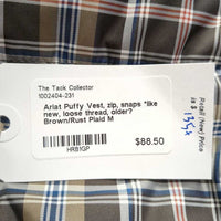 Puffy Vest, zip, snaps *like new, loose thread, older?
