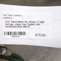 "AJ" Hard Mesh Fly Sheet, 2 legs *xc/vgc, clean, mnr faded, hair
