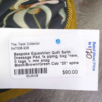 Quilt Satin Dressage Pad, 1x piping, bag *new, 0 tags, v. mnr snag
