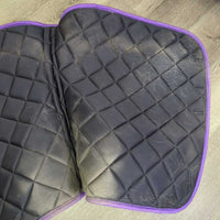 Quilt Satin Dressage Pad, 2x piping *vgc, mnr dirt, hair, rubs, stains?
