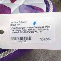 Quilt Satin Dressage Pad, 2x piping *vgc, mnr dirt, hair, rubs, stains?
