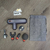 Massage Gun, Bag, 4 attachments, Cord *CHARGES, works, scratches, residue
