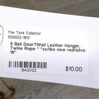5 Bell Door?Wall Leather Hanger, Twine Rope * *xc/like new
