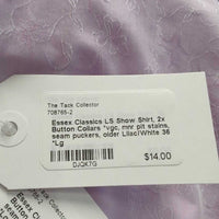 LS Show Shirt, 2x Button Collars *vgc, mnr pit stains, seam puckers, older
