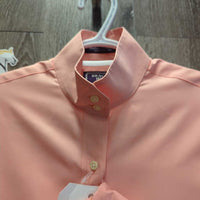 LS Show Shirt, 2x Velcro Collars *vgc/xc, mnr seam puckers, cuff rubs & stains, older
