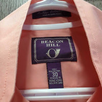 LS Show Shirt, 2x Velcro Collars *vgc/xc, mnr seam puckers, cuff rubs & stains, older
