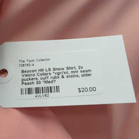 LS Show Shirt, 2x Velcro Collars *vgc/xc, mnr seam puckers, cuff rubs & stains, older
