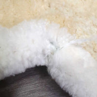 Quilt & Sheepskin Fitted Hunter Pad *gc/fair, clean, TEARS, bare spots, pilly, mnr hair, dingy, rubs, stains, puckers
