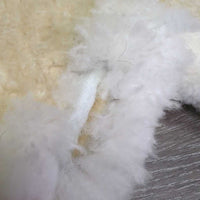 Quilt & Sheepskin Fitted Hunter Pad *gc/fair, clean, TEARS, bare spots, pilly, mnr hair, dingy, rubs, stains, puckers
