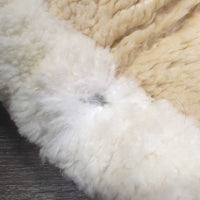 Quilt & Sheepskin Fitted Hunter Pad *gc/fair, clean, TEARS, bare spots, pilly, mnr hair, dingy, rubs, stains, puckers
