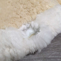 Quilt & Sheepskin Fitted Hunter Pad *gc/fair, clean, TEARS, bare spots, pilly, mnr hair, dingy, rubs, stains, puckers
