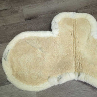 Quilt & Sheepskin Fitted Hunter Pad *gc/fair, clean, TEARS, bare spots, pilly, mnr hair, dingy, rubs, stains, puckers
