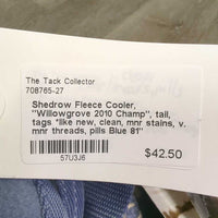 Fleece Cooler, "Willowgrove 2010 Champ", tail, tags *like new, clean, mnr stains, v. mnr threads, pills
