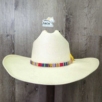 Genuine Shantung Panama Straw Western Hat *vgc, mnr stains & bent brim
