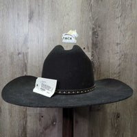 Vintage Texas Star 3x Felt Western Hat, Leather Band, Feather *gc, faded?, v.dusty, unglued band end
