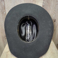 Vintage Texas Star 3x Felt Western Hat, Leather Band, Feather *gc, faded?, v.dusty, unglued band end
