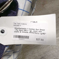 Cotton Sun Sheet - Fly Neck ONLY *gc, clean, mnr stains & threads
