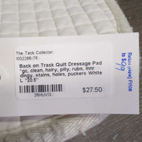 Quilt Dressage Pad *gc, clean, hairy, pilly, rubs, mnr dingy, stains, holes, puckers
