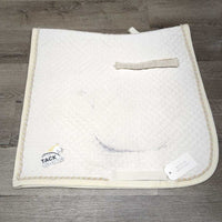 Quilt Dressage Saddle Pad, Piping "Equi-Products" *gc, clean, stains, puckers, undone stitching, older. twisted piping
