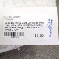 Quilt Dressage Pad *fair, hairy, pilly, unstitched, holes, mnr stains, dingy, rubs threads
