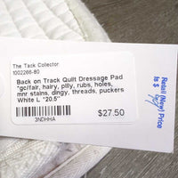 Quilt Dressage Pad *gc/fair, hairy, pilly, rubs, holes, mnr stains, dingy, threads, puckers
