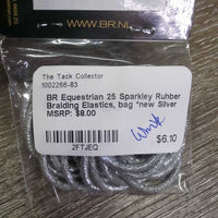 25 Sparkley Rubber Braiding Elastics, bag *new
