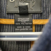 Zip Up Denim Vest, Zipper *vgc, seam puckers, clumpy fleece edges, thread, older
