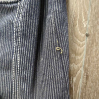 Zip Up Denim Vest, Zipper *vgc, seam puckers, clumpy fleece edges, thread, older
