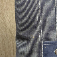 Zip Up Denim Vest, Zipper *vgc, seam puckers, clumpy fleece edges, thread, older
