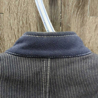 Zip Up Denim Vest, Zipper *vgc, seam puckers, clumpy fleece edges, thread, older
