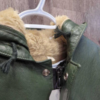Prof Zip Up Rain Jacket, attach hood, embroidered, fleece lined *xc
