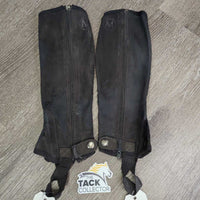 JUNIORS Synthetic Half Chaps *fair, peeling, dirt, rubs, v.stretched els
