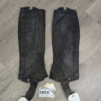 JUNIORS Synthetic Half Chaps *fair, peeling, dirt, rubs, v.stretched els
