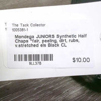 JUNIORS Synthetic Half Chaps *fair, peeling, dirt, rubs, v.stretched els
