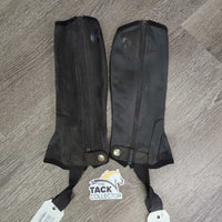 JUNIORS Synthetic Half Chaps *fair, peeling, dirt, rubs, v.stretched els
