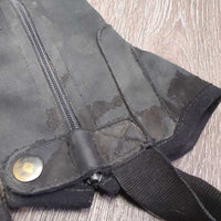 JUNIORS Synthetic Half Chaps *fair, peeling, dirt, rubs, v.stretched els
