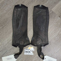 JUNIORS Synthetic Half Chaps *fair, peeling, dirt, rubs, v.stretched els
