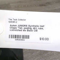 JUNIORS Synthetic Half Chaps *fair, peeling, dirt, rubs, v.stretched els

