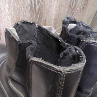 Paddock Boots, Zips *gc/fair, STUCK Zip-L, clean, peeling, v.stretched els
