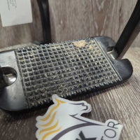 "Jin" Style Wide Base Aluminum Stirrup Irons *gc, dirty, scuffs, scratches, rough/scraped edges
