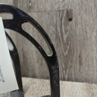 "Jin" Style Wide Base Aluminum Stirrup Irons *gc, dirty, scuffs, scratches, rough/scraped edges
