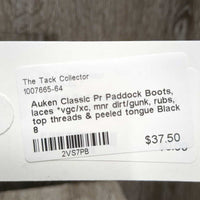 Pr Paddock Boots, laces *vgc/xc, mnr dirt/gunk, rubs, top threads & peeled tongue
