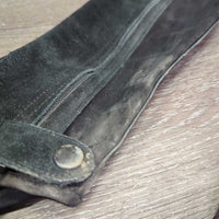 Pr Suede Half Chaps *gc, dirt, rubs, faded, seam rubs, older
