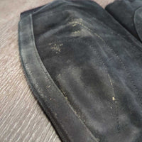 Pr Suede Half Chaps *gc, dirt, rubs, faded, seam rubs, older
