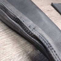 Perforated Leather Half Chaps, Back Zipper, bag *vgc, clean, mnr residue?dirt, faded
