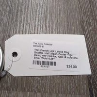 Thin French Link Loose Ring Snaffle, Half Moon Center *vgc, clean, mnr residue, rubs & scratches
